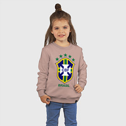Свитшот хлопковый детский Brasil CBF, цвет: пыльно-розовый — фото 2