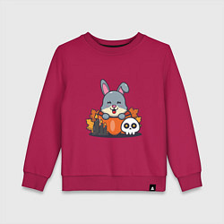 Свитшот хлопковый детский Rabbit halloween, цвет: маджента
