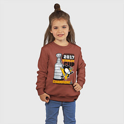 Свитшот хлопковый детский Питтсбург Пингвинз НХЛ, цвет: кирпичный — фото 2