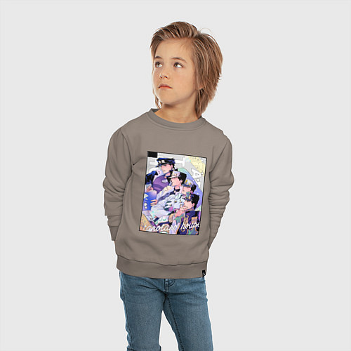Детский свитшот Этапы жизни Джотаро- JoJO / Утренний латте – фото 4