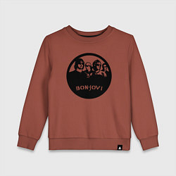 Свитшот хлопковый детский Bon Jovi rock, цвет: кирпичный