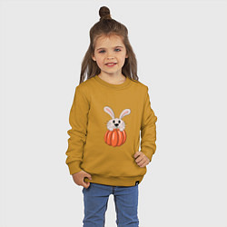 Свитшот хлопковый детский Кролик с тыквой, цвет: горчичный — фото 2