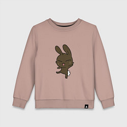 Свитшот хлопковый детский Прикольный кролик, цвет: пыльно-розовый