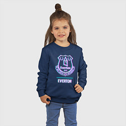 Свитшот хлопковый детский Everton FC в стиле glitch, цвет: тёмно-синий — фото 2