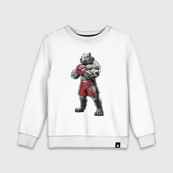 Свитшот хлопковый детский Питбуль - Смешанные единоборства - MMA, цвет: белый