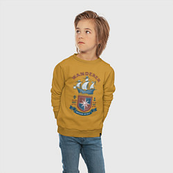 Свитшот хлопковый детский Морской странник, цвет: горчичный — фото 2