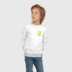 Свитшот хлопковый детский Пикачу маленькое лого!, цвет: белый — фото 2