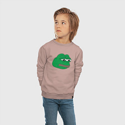 Свитшот хлопковый детский Лягушонок Пепе-Frog Pepe, цвет: пыльно-розовый — фото 2