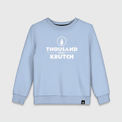 Свитшот хлопковый детский Thousand Foot Krutch белое лого, цвет: мягкое небо