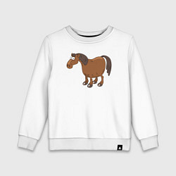 Свитшот хлопковый детский Забавный конь, цвет: белый