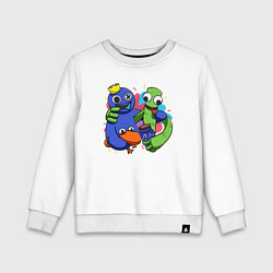 Свитшот хлопковый детский Персонажи игры Радужные друзья, цвет: белый