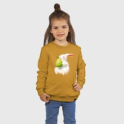 Свитшот хлопковый детский Кролик с грушей, цвет: горчичный — фото 2
