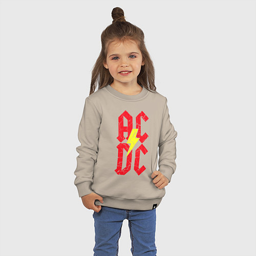 Детский свитшот AC DC logo / Миндальный – фото 3
