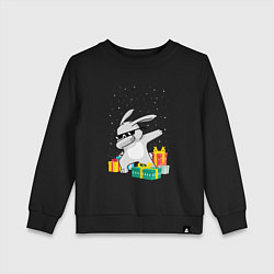Свитшот хлопковый детский Кролик ДЭБ и новый год, цвет: черный
