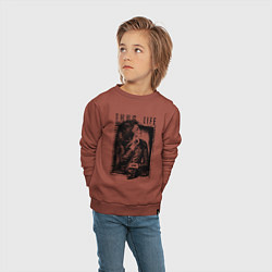 Свитшот хлопковый детский Майкл Джексон в куртке, цвет: кирпичный — фото 2