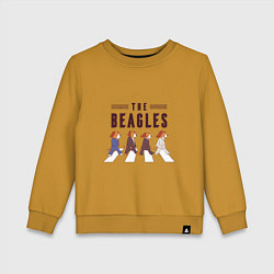 Свитшот хлопковый детский Beagles, цвет: горчичный