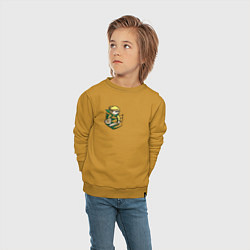 Свитшот хлопковый детский Линк в кармане с мечом, цвет: горчичный — фото 2
