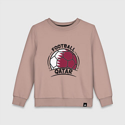 Свитшот хлопковый детский Football Qatar, цвет: пыльно-розовый