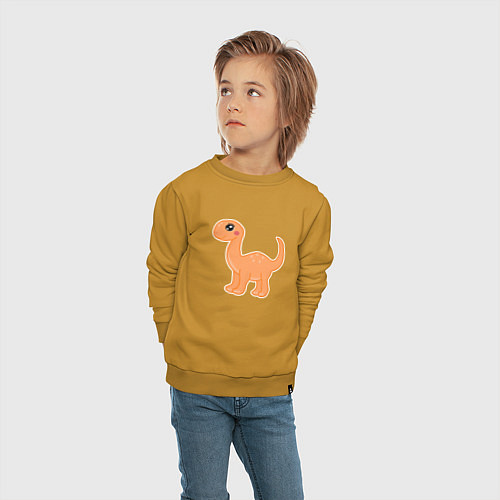 Детский свитшот Динозавр оранжевый / Горчичный – фото 4