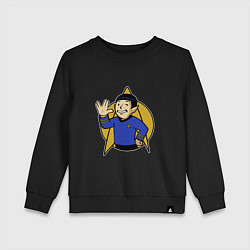 Свитшот хлопковый детский Spoke - vault boy, цвет: черный