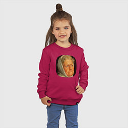 Свитшот хлопковый детский Картина ренессанса - бабушка в шоке, цвет: маджента — фото 2