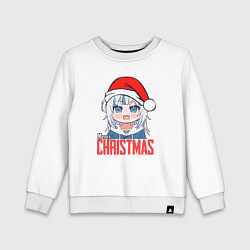 Свитшот хлопковый детский Новый год аниме, цвет: белый
