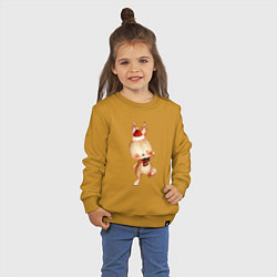 Свитшот хлопковый детский Радостный зайчик, цвет: горчичный — фото 2