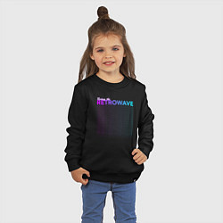 Свитшот хлопковый детский Riding the retrowave, цвет: черный — фото 2