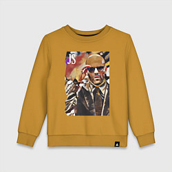 Свитшот хлопковый детский Jason Statham - кинозвезда, цвет: горчичный