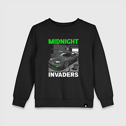 Свитшот хлопковый детский Midnight inviders - Toyota Supra, цвет: черный