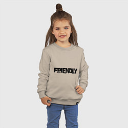 Свитшот хлопковый детский DayZ: Im friendly, цвет: миндальный — фото 2