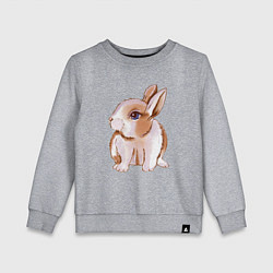 Свитшот хлопковый детский Кролик с синими глазами, цвет: меланж