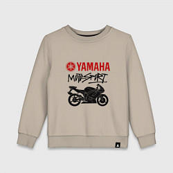 Свитшот хлопковый детский Yamaha - motorsport, цвет: миндальный