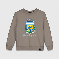 Свитшот хлопковый детский Эмблема федерации футбола Аргентины, цвет: утренний латте