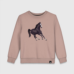 Свитшот хлопковый детский Марварская лошадь, цвет: пыльно-розовый