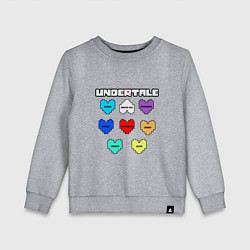 Свитшот хлопковый детский Undertale - души 8 людей, цвет: меланж
