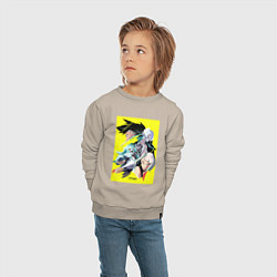Свитшот хлопковый детский Киберпанк Арт, цвет: миндальный — фото 2