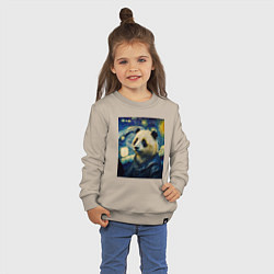 Свитшот хлопковый детский Панда Ван Гога, цвет: миндальный — фото 2