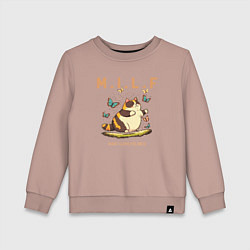 Свитшот хлопковый детский Man I Love Felines, цвет: пыльно-розовый