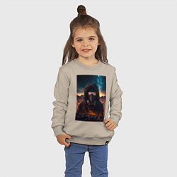 Свитшот хлопковый детский Пусстынный странник, цвет: миндальный — фото 2