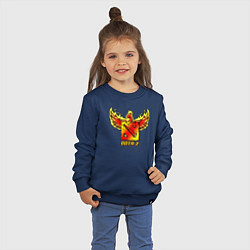 Свитшот хлопковый детский Дота 2 - огненный феникс, цвет: тёмно-синий — фото 2