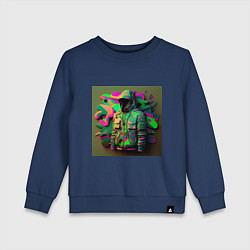 Свитшот хлопковый детский Комуфляж воина, цвет: тёмно-синий