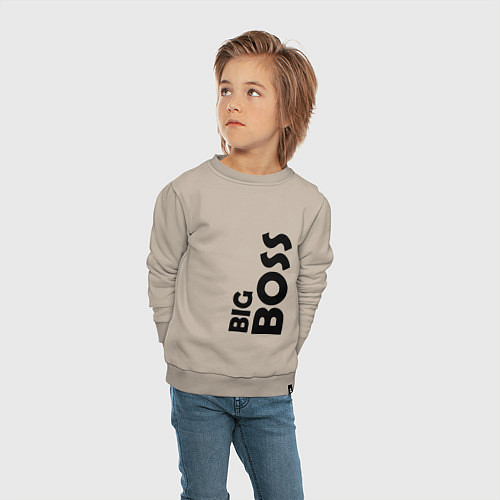 Детский свитшот BIG BOSS - темная / Миндальный – фото 4