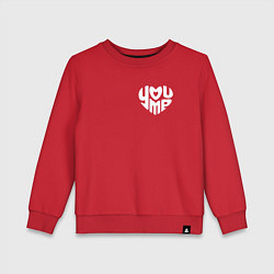 Свитшот хлопковый детский Heart love you me, цвет: красный