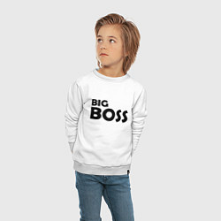 Свитшот хлопковый детский Большой босс - темная, цвет: белый — фото 2
