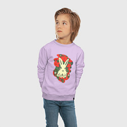 Свитшот хлопковый детский Дзен-кролик, цвет: лаванда — фото 2