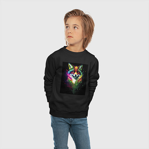 Детский свитшот Colorful Fox / Черный – фото 4
