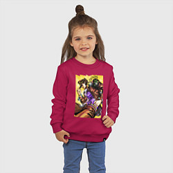 Свитшот хлопковый детский Джотаро Куджо - JoJo Bizarre Adventure, цвет: маджента — фото 2