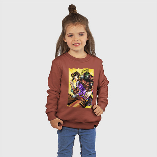 Детский свитшот Джотаро Куджо - JoJo Bizarre Adventure / Кирпичный – фото 3