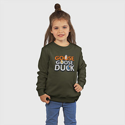 Свитшот хлопковый детский Goose Goose Duck, цвет: хаки — фото 2